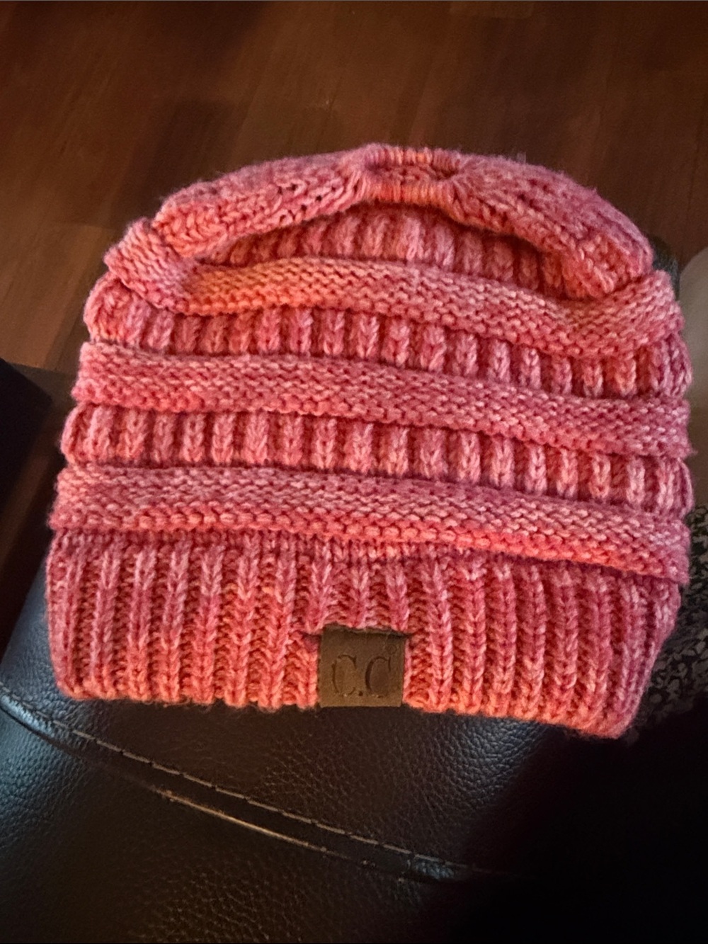 CC Pink Knit Beanie Hat